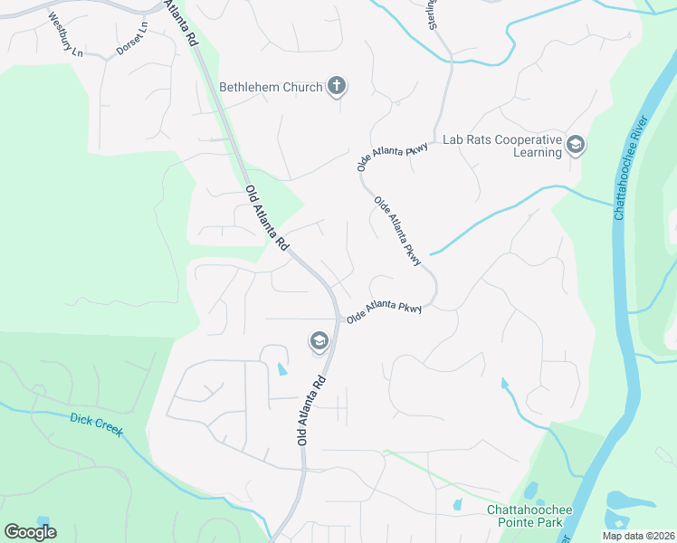 map of restaurants, bars, coffee shops, grocery stores, and more near 5540 Bright Cross Way in Suwanee