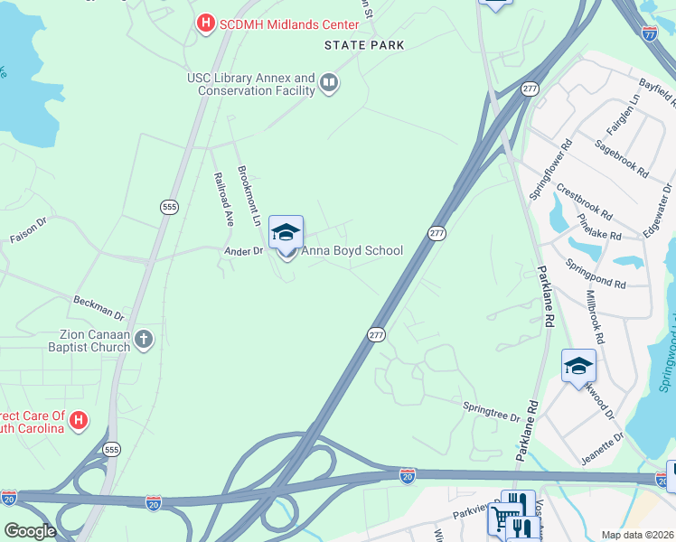 map of restaurants, bars, coffee shops, grocery stores, and more near 7905 Lone Drive in Columbia