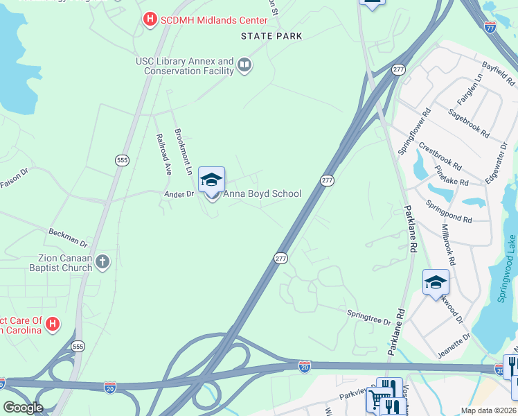 map of restaurants, bars, coffee shops, grocery stores, and more near 7905 Lone Drive in Columbia