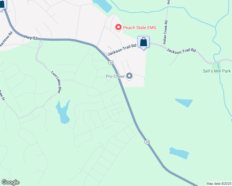 map of restaurants, bars, coffee shops, grocery stores, and more near 109 Gaston Court in Hoschton