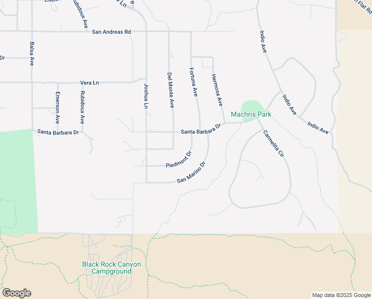 map of restaurants, bars, coffee shops, grocery stores, and more near 58728 Piedmont Drive in Yucca Valley