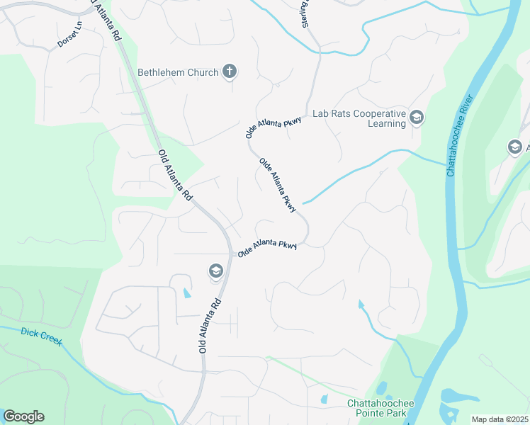 map of restaurants, bars, coffee shops, grocery stores, and more near 5675 Habersham Valley in Suwanee