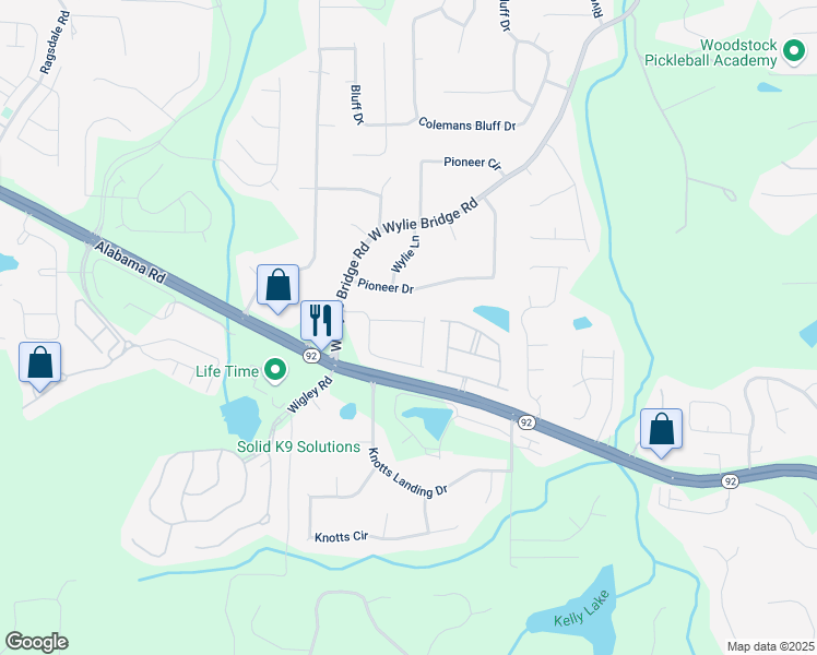 map of restaurants, bars, coffee shops, grocery stores, and more near 336 Little Pine Lane in Woodstock