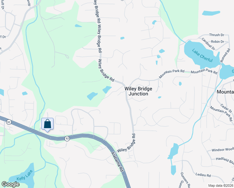 map of restaurants, bars, coffee shops, grocery stores, and more near 202 Wiley Hills Cir in Woodstock