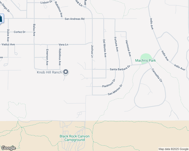 map of restaurants, bars, coffee shops, grocery stores, and more near 58573 Santa Maria Drive in Yucca Valley