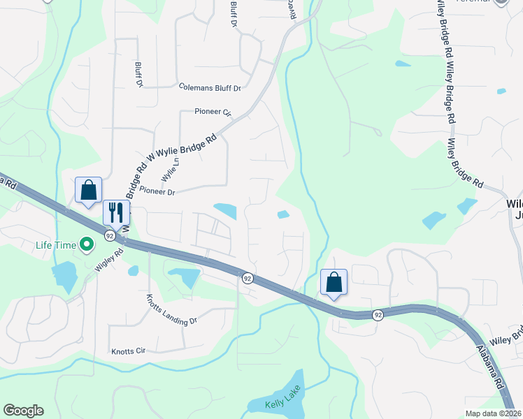 map of restaurants, bars, coffee shops, grocery stores, and more near 1060 Daventry Crossing in Woodstock