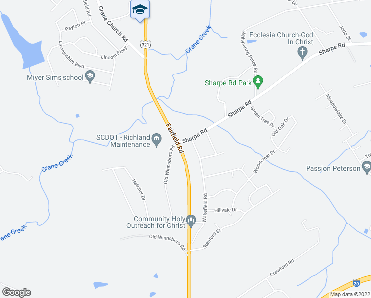 map of restaurants, bars, coffee shops, grocery stores, and more near 7128 Fairfield Road in Columbia