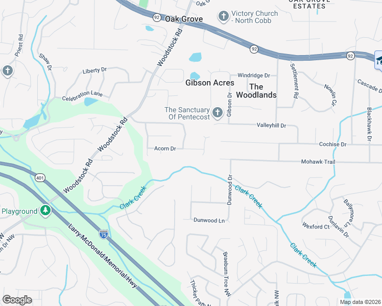 map of restaurants, bars, coffee shops, grocery stores, and more near 420 Acorn Drive in Acworth