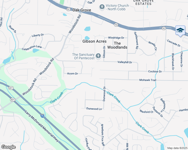 map of restaurants, bars, coffee shops, grocery stores, and more near 606 Hay Meadow Place in Acworth