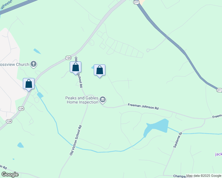 map of restaurants, bars, coffee shops, grocery stores, and more near 1340 Pathfinder Pl in Hoschton