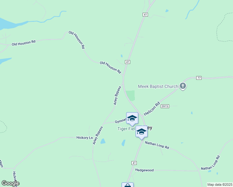 map of restaurants, bars, coffee shops, grocery stores, and more near Arley Bypass in Arley