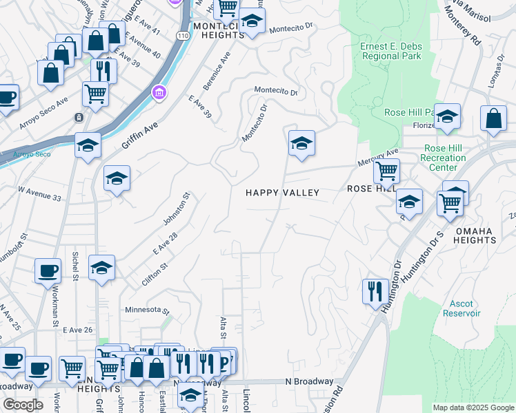 map of restaurants, bars, coffee shops, grocery stores, and more near 3661 Gillig Avenue in Los Angeles