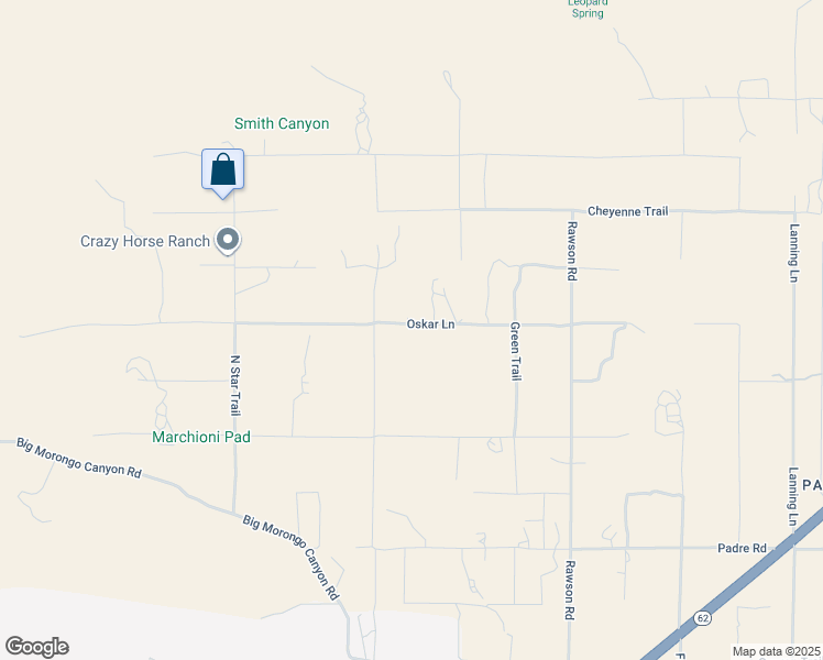 map of restaurants, bars, coffee shops, grocery stores, and more near 50825 Oskar Lane in Morongo Valley