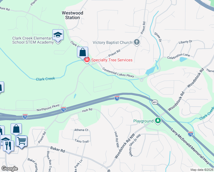 map of restaurants, bars, coffee shops, grocery stores, and more near 211 Madison Avenue in Acworth
