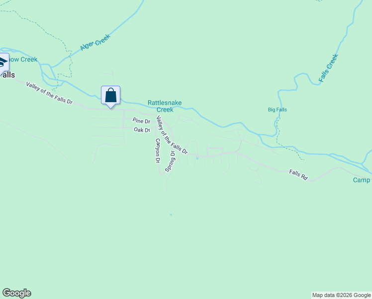 map of restaurants, bars, coffee shops, grocery stores, and more near 41266 Valley of the Falls Drive in Forest Falls