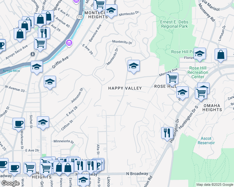 map of restaurants, bars, coffee shops, grocery stores, and more near 3673 Gillig Avenue in Los Angeles