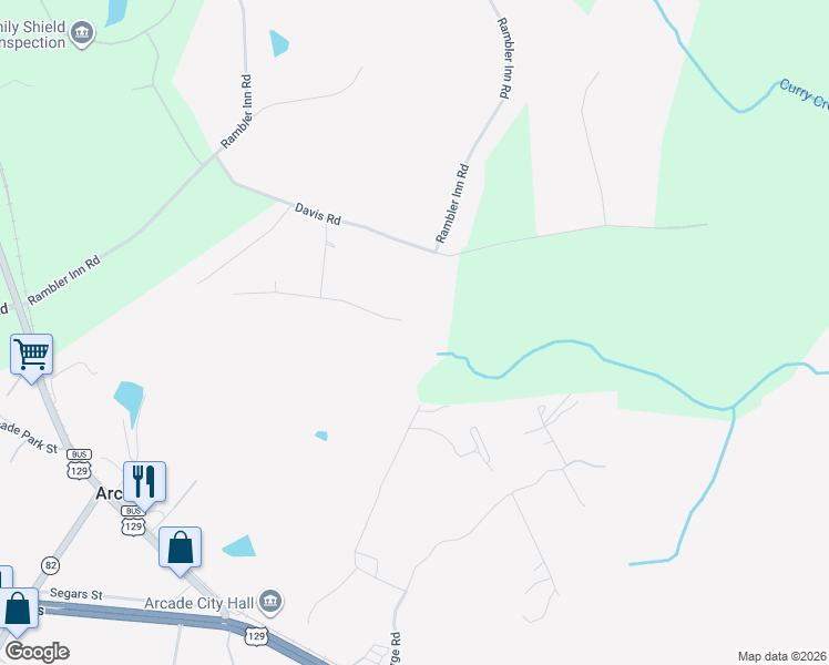 map of restaurants, bars, coffee shops, grocery stores, and more near 334 Ridgewood Road in Arcade