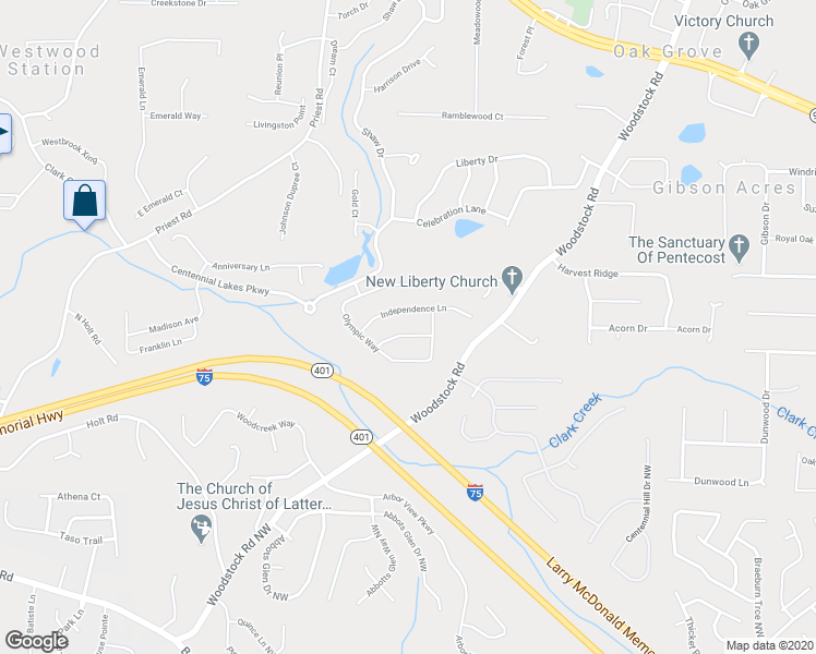 map of restaurants, bars, coffee shops, grocery stores, and more near 613 Ceremony Way in Acworth