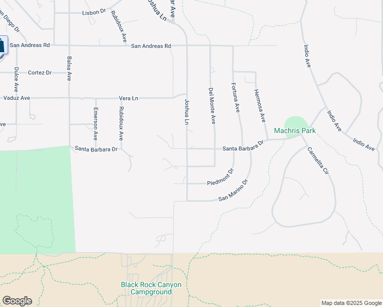 map of restaurants, bars, coffee shops, grocery stores, and more near 58563 Santa Barbara Drive in Yucca Valley