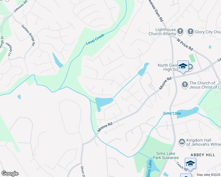 map of restaurants, bars, coffee shops, grocery stores, and more near 326 Kempton Park Drive in Suwanee
