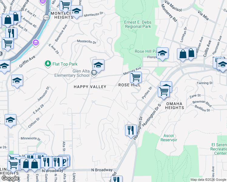 map of restaurants, bars, coffee shops, grocery stores, and more near 3304 Reynolds Avenue in Los Angeles