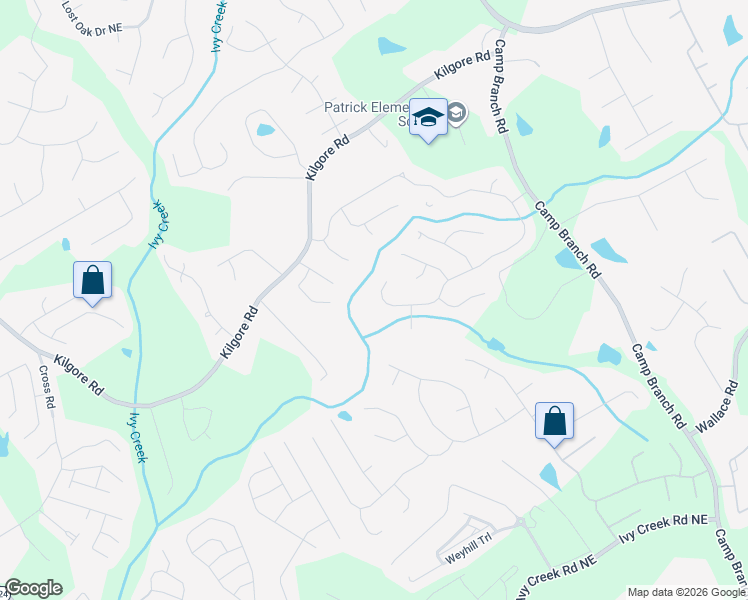 map of restaurants, bars, coffee shops, grocery stores, and more near 3108 Hidden Falls Drive Northeast in Buford