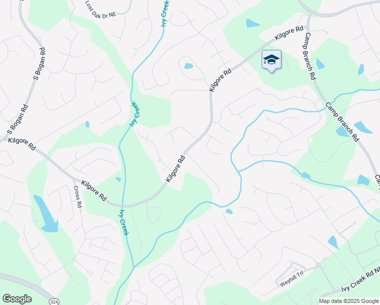 map of restaurants, bars, coffee shops, grocery stores, and more near 3581 Southpointe Hill Drive Northeast in Buford