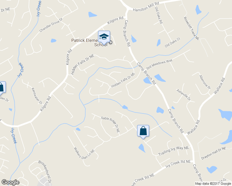 map of restaurants, bars, coffee shops, grocery stores, and more near 3341 Anna Ruby Lane Northeast in Buford