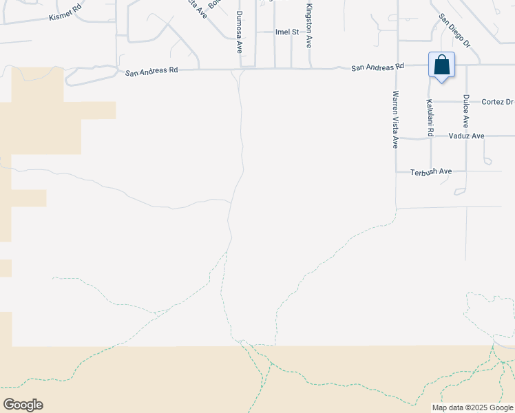 map of restaurants, bars, coffee shops, grocery stores, and more near 56975 San Andreas Road in Yucca Valley