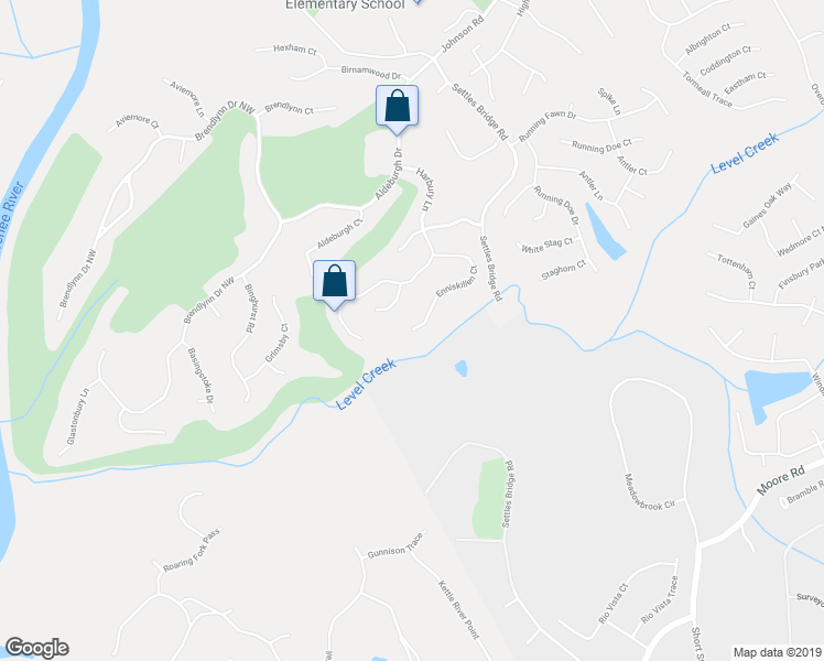 map of restaurants, bars, coffee shops, grocery stores, and more near 5102 Enniskillen Court in Suwanee