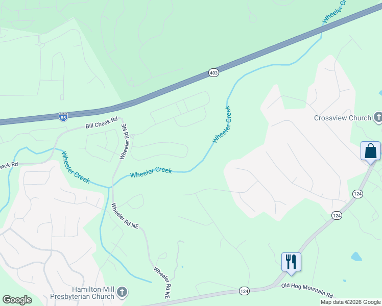 map of restaurants, bars, coffee shops, grocery stores, and more near in Braselton