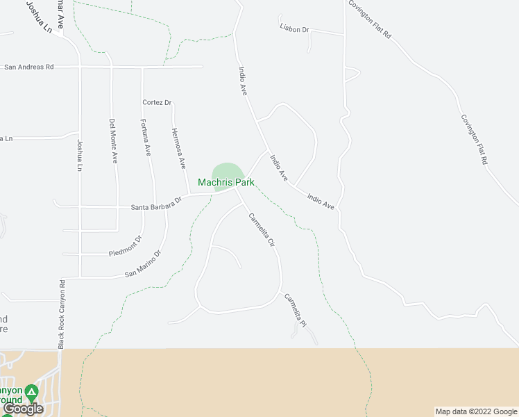 map of restaurants, bars, coffee shops, grocery stores, and more near 58987 Carmelita Circle in Yucca Valley