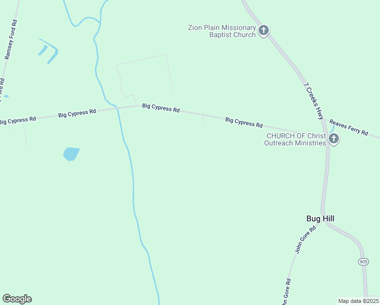 map of restaurants, bars, coffee shops, grocery stores, and more near 615 Big Cypress Road in Nakina