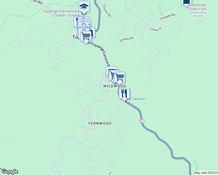 map of restaurants, bars, coffee shops, grocery stores, and more near 432 Fernwood Pacific Drive in Los Angeles County