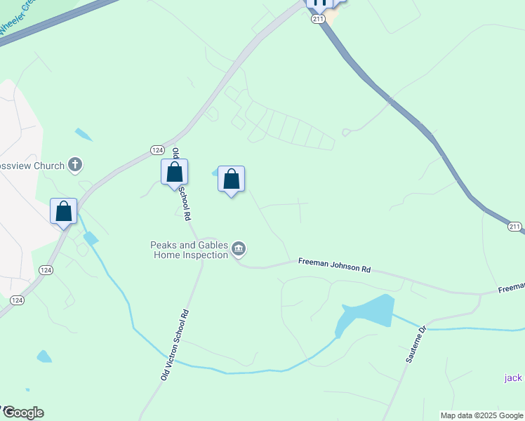 map of restaurants, bars, coffee shops, grocery stores, and more near 1340 Pathfinder Road in Hoschton