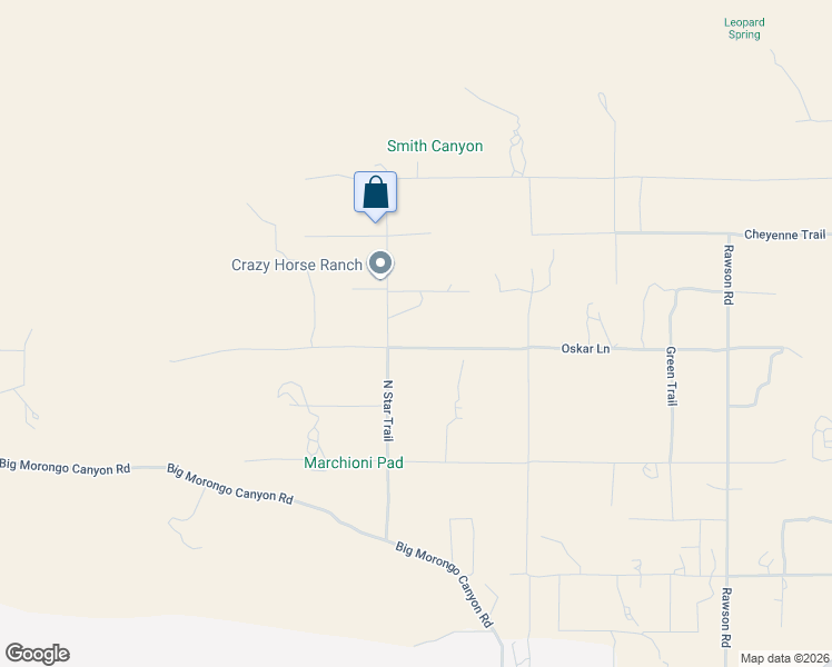 map of restaurants, bars, coffee shops, grocery stores, and more near 50531 Oskar Lane in Morongo Valley