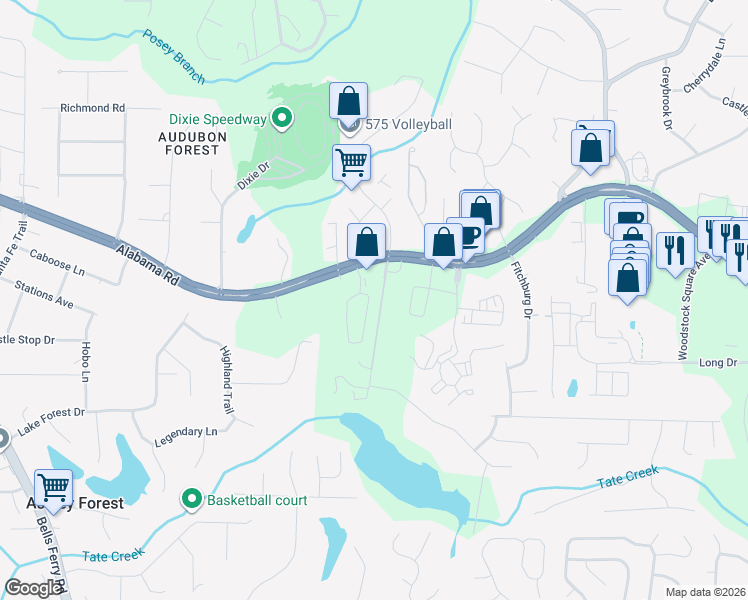 map of restaurants, bars, coffee shops, grocery stores, and more near 107 Heritage Pointe in Canton