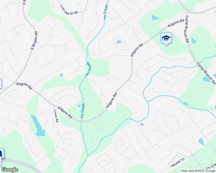 map of restaurants, bars, coffee shops, grocery stores, and more near 3568 Foxworth Court in Buford