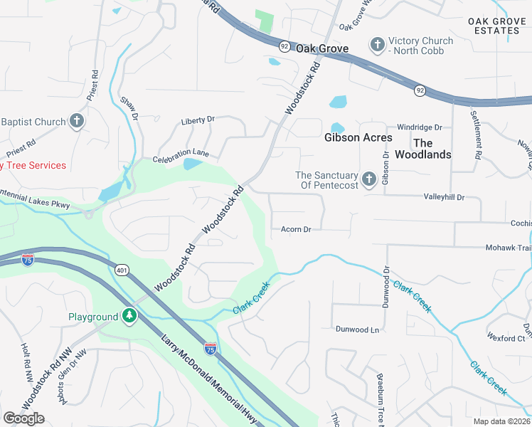 map of restaurants, bars, coffee shops, grocery stores, and more near 208 Autumn Trail in Acworth