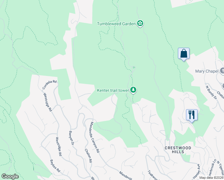 map of restaurants, bars, coffee shops, grocery stores, and more near 12705 Chalon Rd in Los Angeles