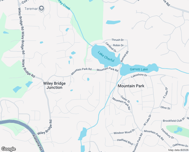 map of restaurants, bars, coffee shops, grocery stores, and more near 678 Mountain Park Road in Woodstock