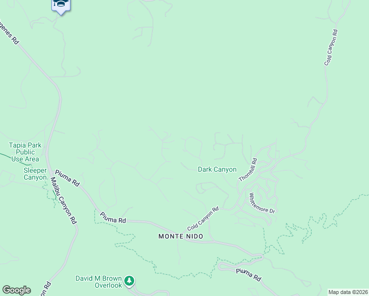 map of restaurants, bars, coffee shops, grocery stores, and more near 912 Crater Oak Drive in Calabasas