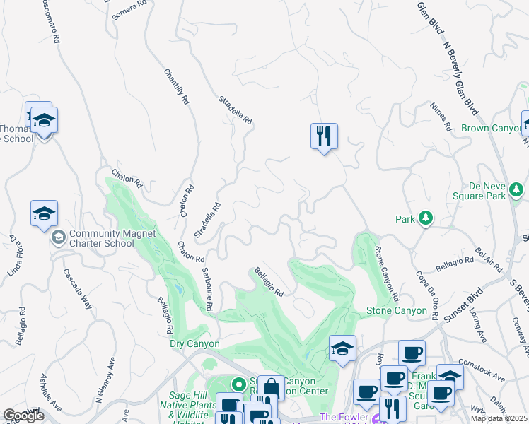 map of restaurants, bars, coffee shops, grocery stores, and more near 778 Sarbonne Road in Los Angeles