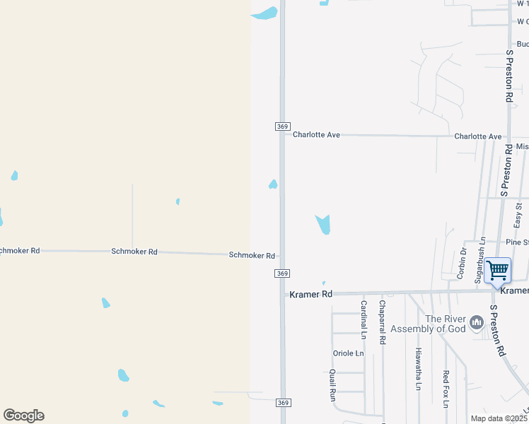 map of restaurants, bars, coffee shops, grocery stores, and more near 907 Farm to Market 369 in Burkburnett