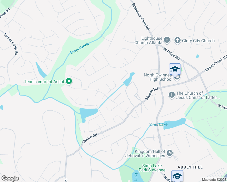 map of restaurants, bars, coffee shops, grocery stores, and more near 242 Sandhurst Court in Suwanee