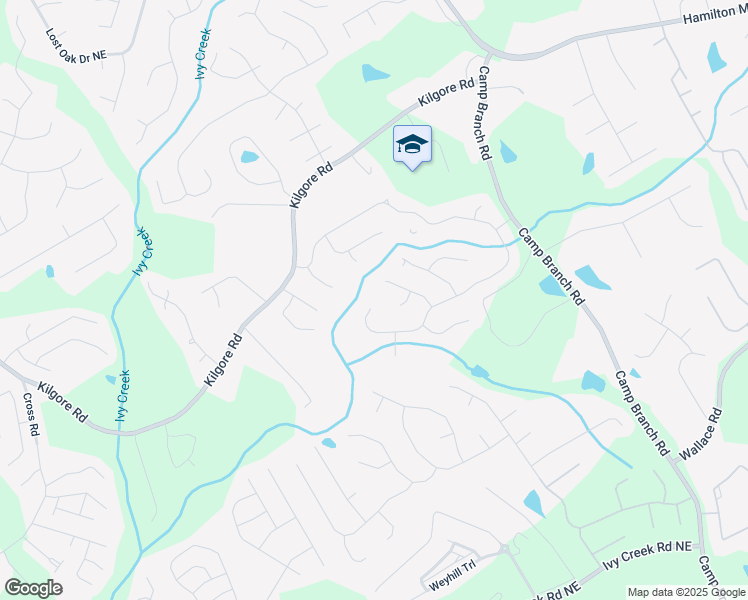 map of restaurants, bars, coffee shops, grocery stores, and more near 3149 Hidden Falls Drive Northeast in Buford