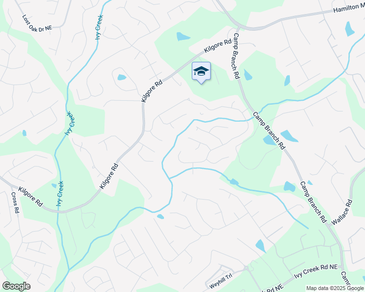 map of restaurants, bars, coffee shops, grocery stores, and more near 3149 Hidden Falls Drive Northeast in Buford