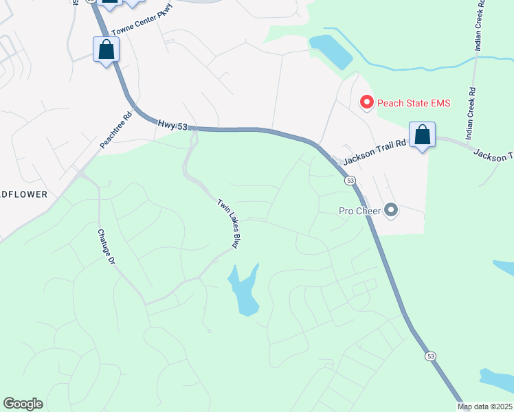 map of restaurants, bars, coffee shops, grocery stores, and more near in Hoschton