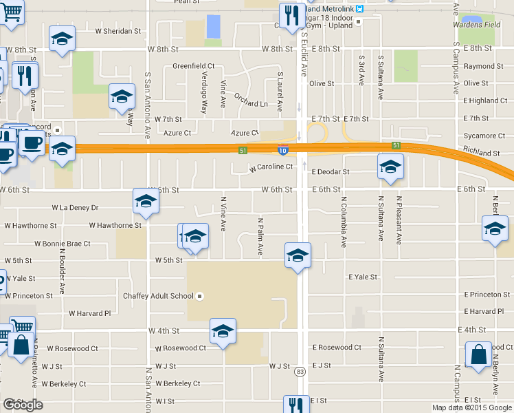 map of restaurants, bars, coffee shops, grocery stores, and more near 304 Armsley Square in Ontario