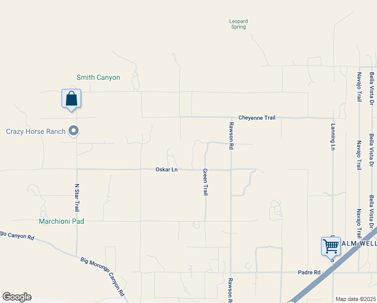 map of restaurants, bars, coffee shops, grocery stores, and more near 9268 Cypress Road in Morongo Valley